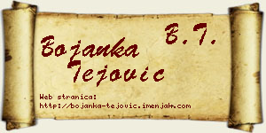 Bojanka Tejović vizit kartica
